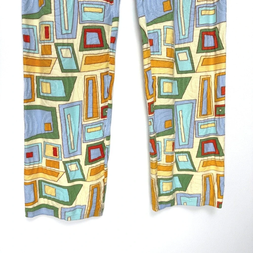 House of Sunny Pepperland Pants Multi Color Geometric‎ Knit Trousers Size 8
